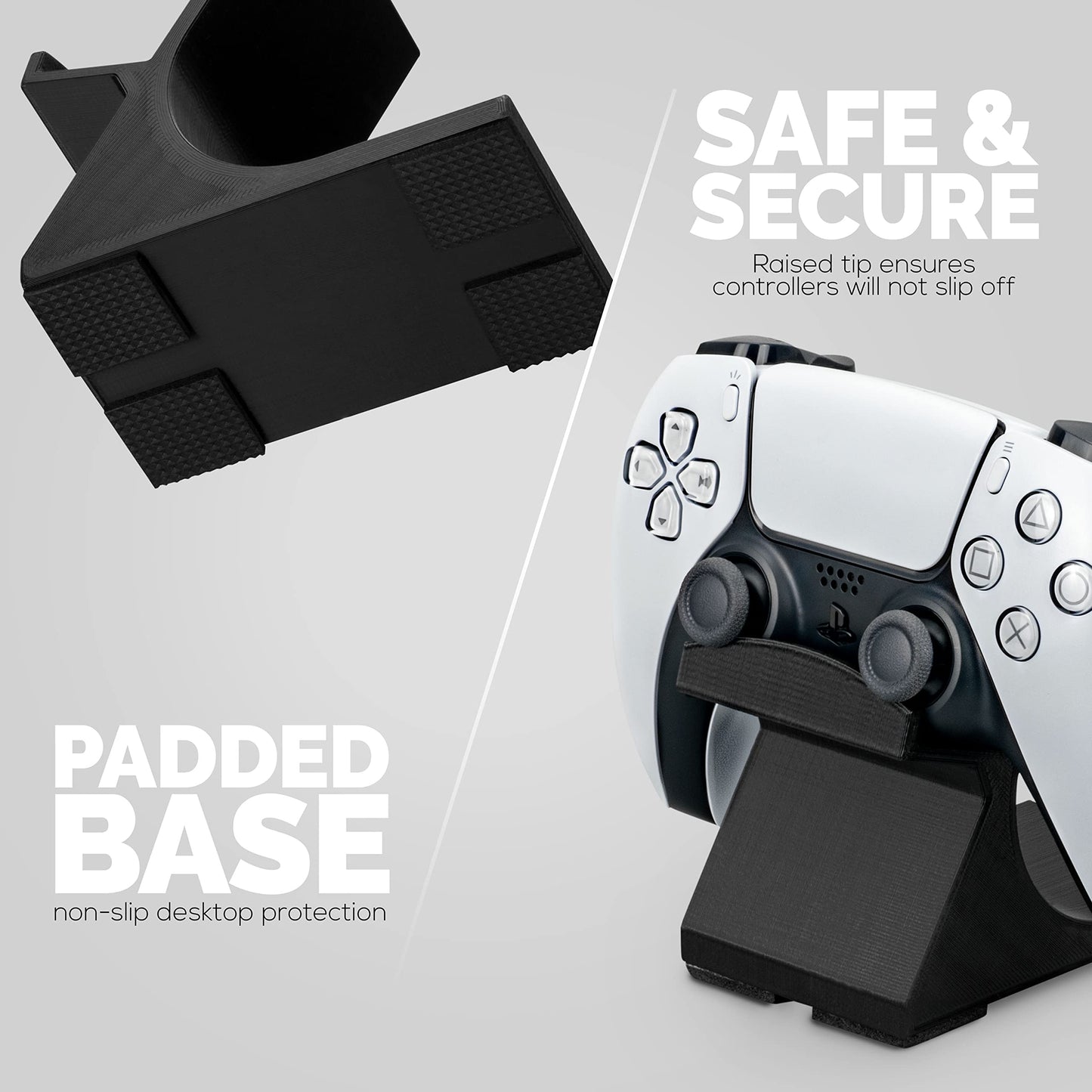 BRAINWAVZ Game Controller Holder Stand (2 Pack) - Universal Design for Xbox, PS5, PC - UGDS-05 Black