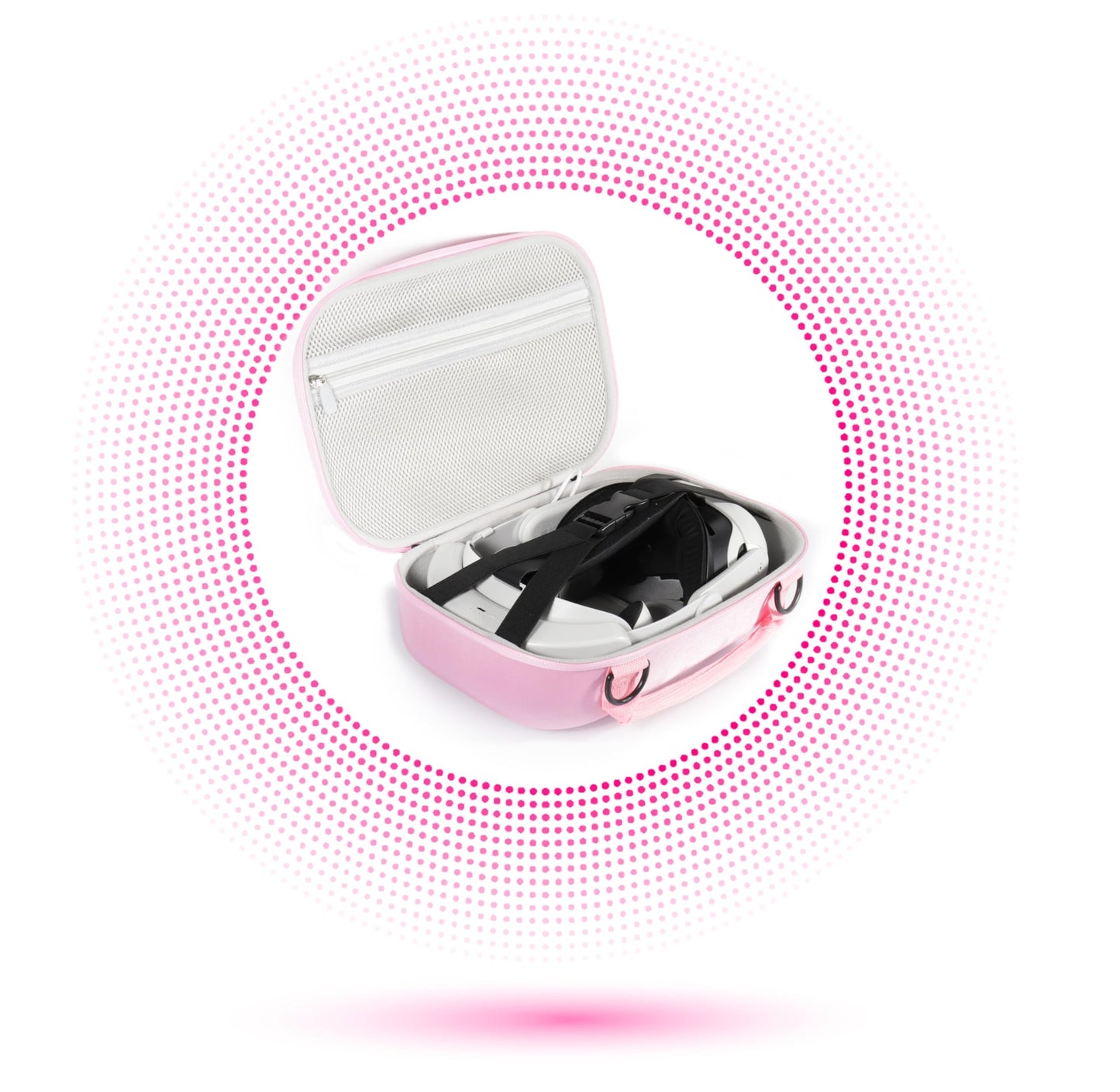 CaseSack VR Headset Travel Case - Compatible with Meta Quest 3/2, Pink, Polyester, Includes Shoulder Strap