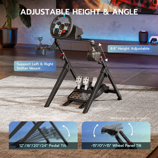 ARES WING Sim Racing Wheel Stand - Foldable Cockpit for PS5, PS4, Xbox & PC - Black - Model GRS1004BK-V2