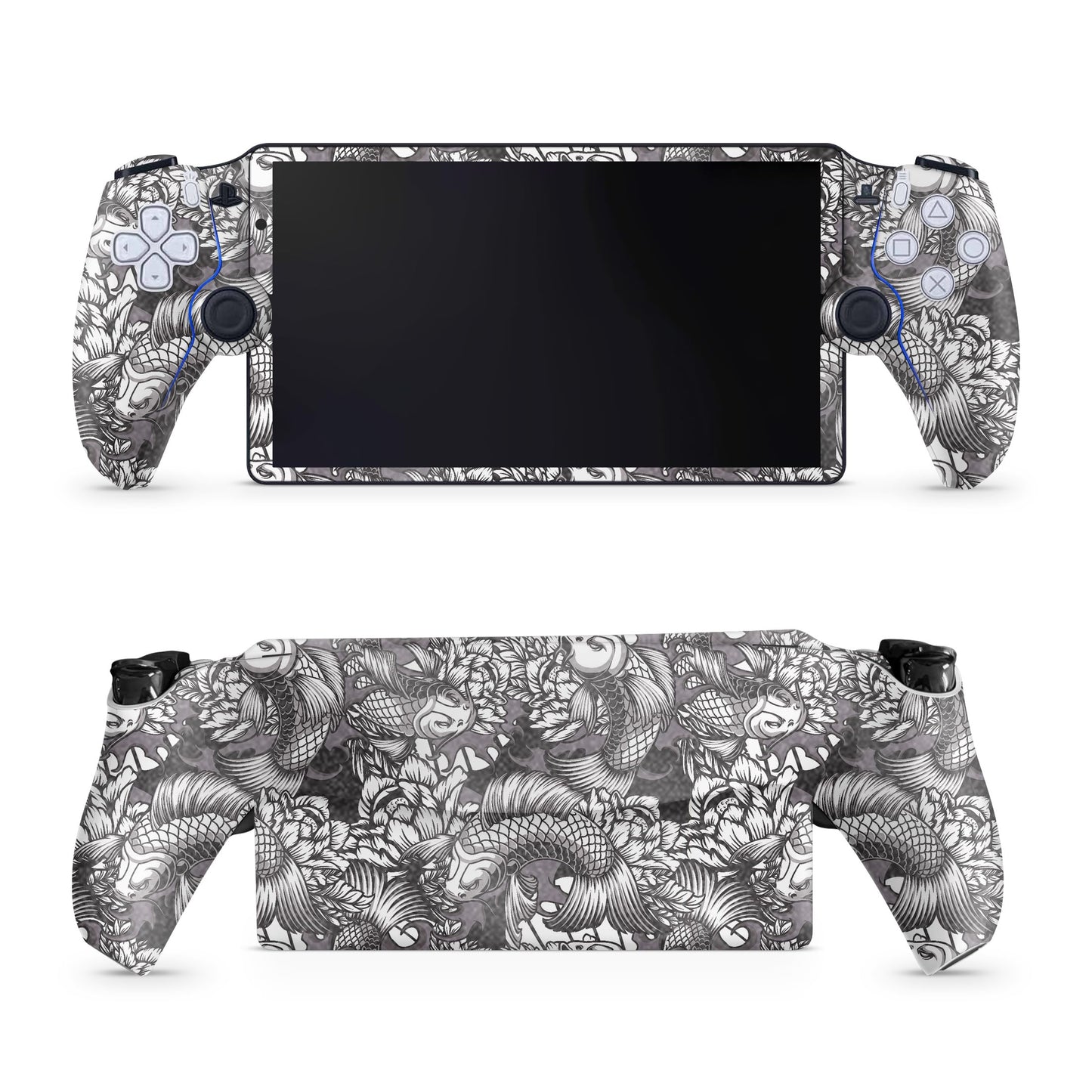 Glossy Glitter Gaming Skin Compatible with PS5 Portal Remote Player - Angry Koi - fine 3M Vinyl Protective Wrap Decal Cover - Easy to Apply | Crafted in The USA by MightySkins