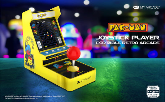My Arcade Pac-Man Joystick Player - Retro Gaming Console, Large, Yellow, Model DGUNL-7073, 2 Game Modes