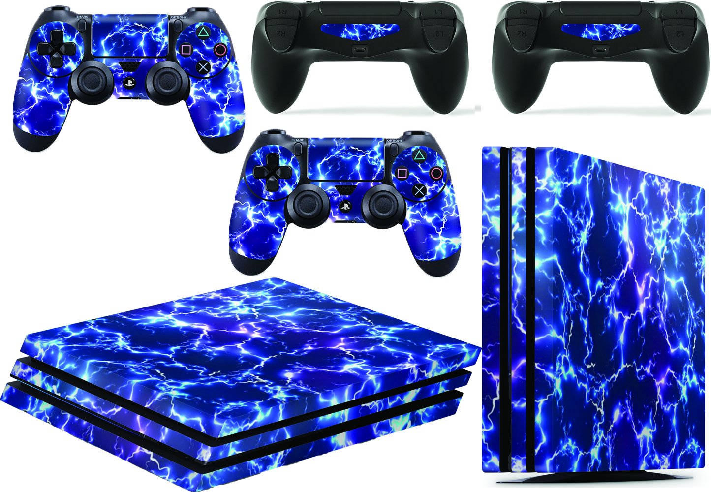 PS4 Pro Console Electric Storm from Starwars Skin Decal Vinal Sticker + 2 Controller Skins Set