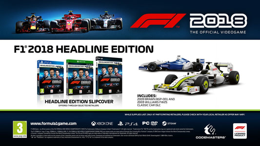 SEGA F1 2018 Headline Edition for PS4 - Model CODA08.UK.22DE