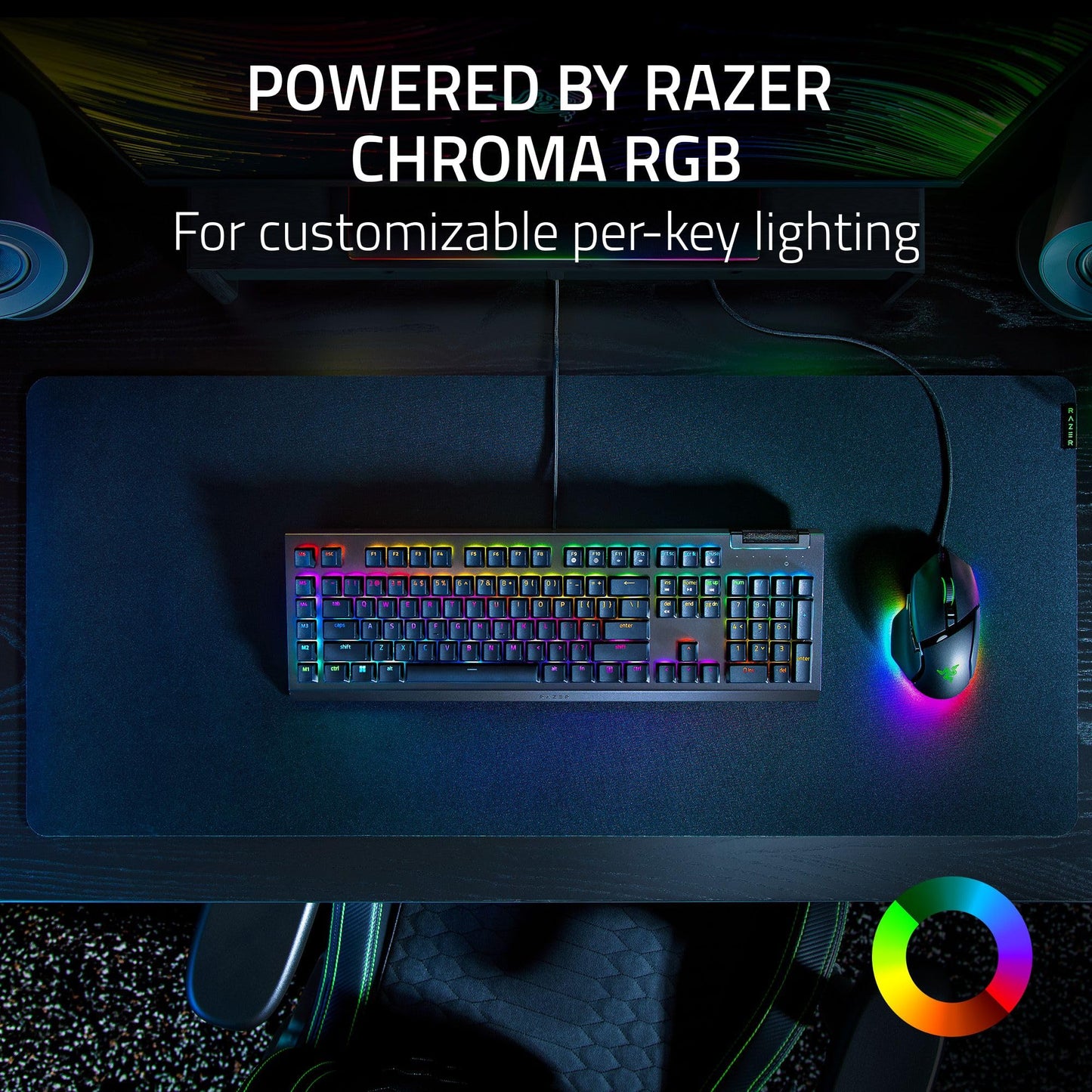 Razer BlackWidow V4 X Mechanical Gaming Keyboard - Yellow Switches, Chroma RGB, 6 Macro Keys, Black, Model RZ03-04701900-R3U1