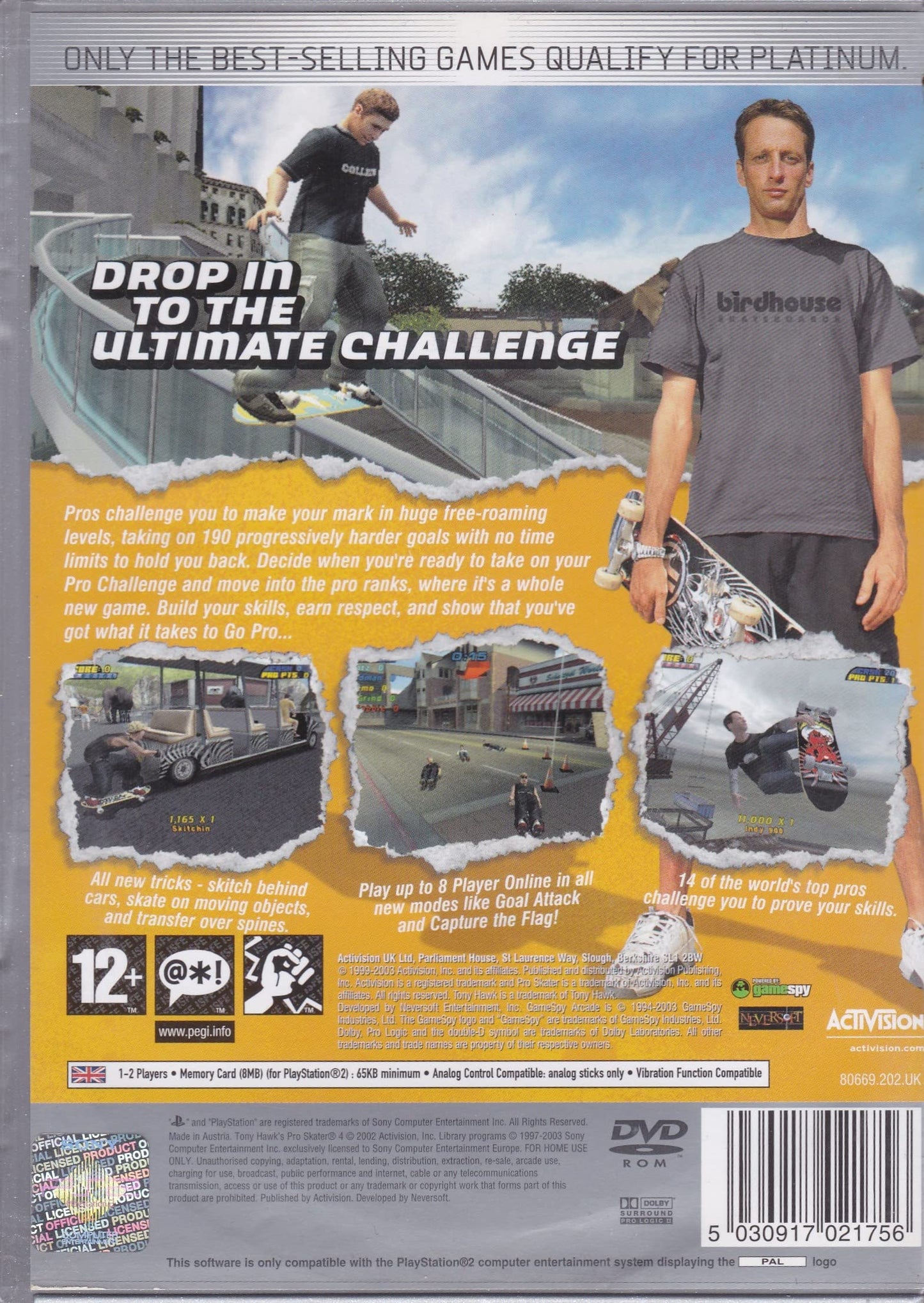 ACTIVISION Tony Hawk's Pro Skater 4 - Classic Skateboarding Game for PlayStation