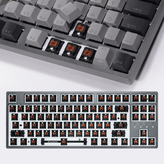DURGOD K320 TKL Mechanical Keyboard | 87 Keys | USB C Wired | Cherry Brown | Corona White Backlit