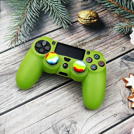 Oiokew PS4 Skin - Anti-Slip Shell Cover with 10 Silicone Joystick Grips for PlayStation 4 Controller, Color: PS4 Controller #13