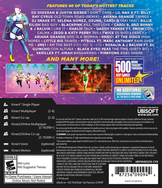 Ubisoft Just Dance 2020 - Xbox One Standard Edition, E3_2019 Model, Family-Friendly Dance Game