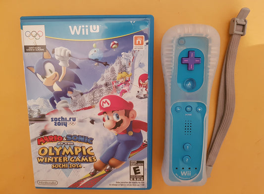 Nintendo Wii U Mario & Sonic Sochi 2014 Olympic Winter Games with Blue Wii Remote Plus - Model WUPRAURE