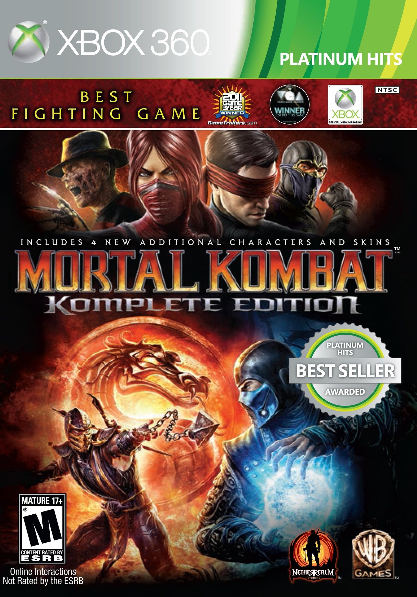 Warner Home Video Mortal Kombat: Komplete Edition for Xbox 360 - 1 Pack, Model 1000276113