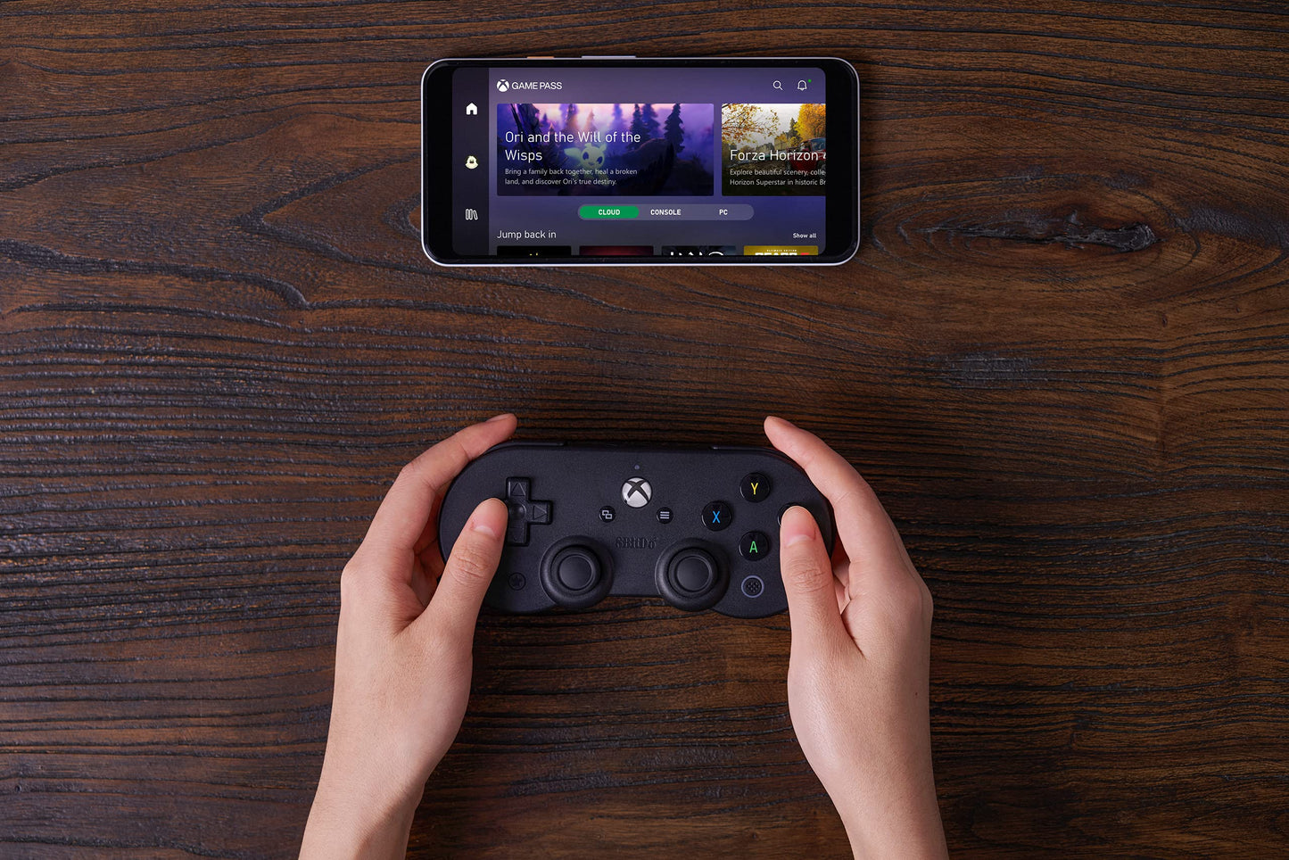 8Bitdo Sn30 Pro Bluetooth Controller for Mobile & Xbox Cloud Gaming - Black, Compatible with Android, iPhone, iPad, macOS, Apple TV