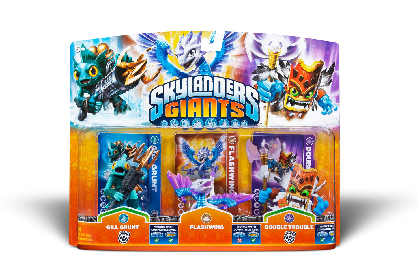 ACTIVISION Skylanders Giants 3 Pack - Gill Grunt, Flashwing, Double Trouble - 8 Inches