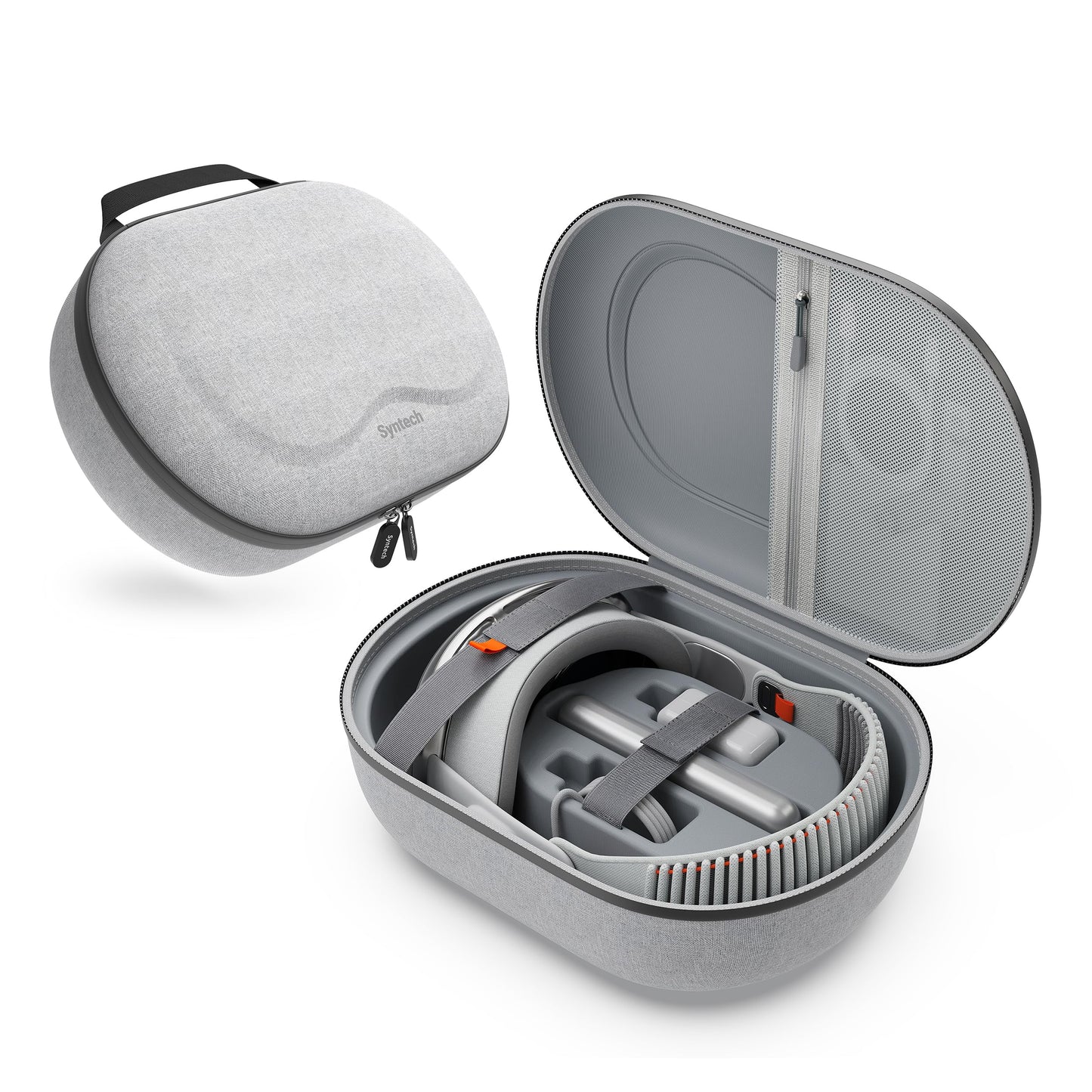 Syntech Hard Carrying Case for Apple Vision Pro and Accessories VR Gaming Headset Case with Lens Cover Multi-Layer Protection Shell Suitable for Tpartyl and Home Storage Gray