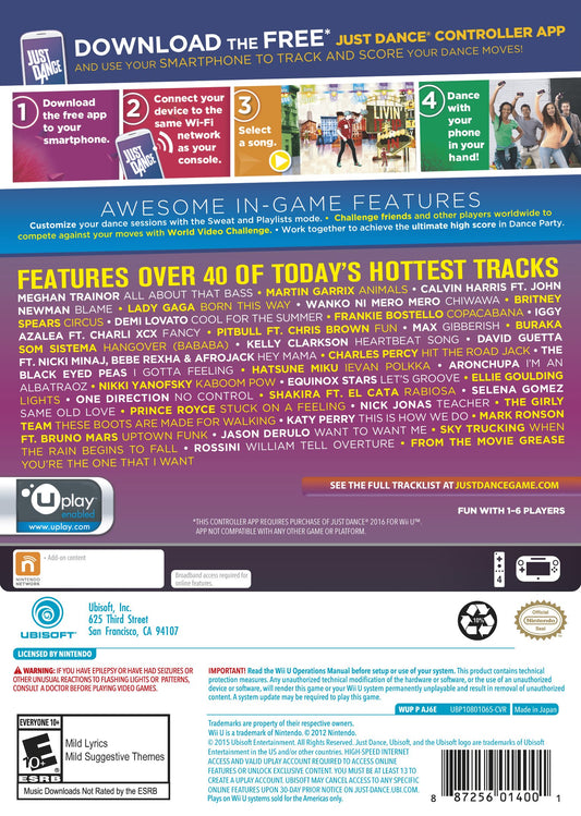 Ubisoft Just Dance 2016 for Wii U - Model JD5 - Exciting Dance Game