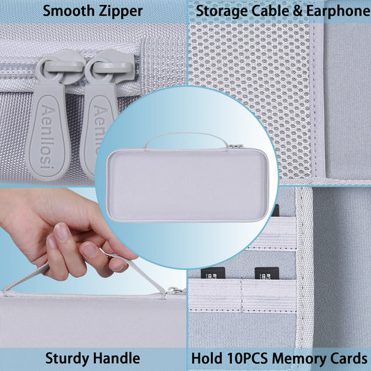 Aenllosi Hard Case for ASUS ROG Xbox Ally/Xbox Ally X, 7 inch, Grey White, Model A1329, Organizer for AMD Z2 Extreme Processor