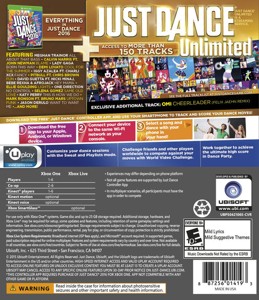 Ubisoft Just Dance 2016 Gold Edition for Xbox One - Model UBP50421065 - Gold Color