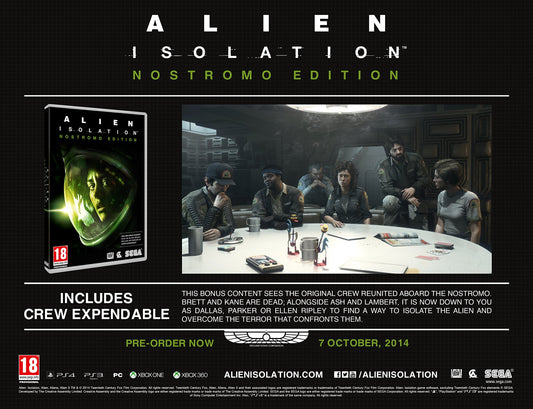 SEGA Alien: Isolation - Nostromo Edition for PS4, Model 5055277023875