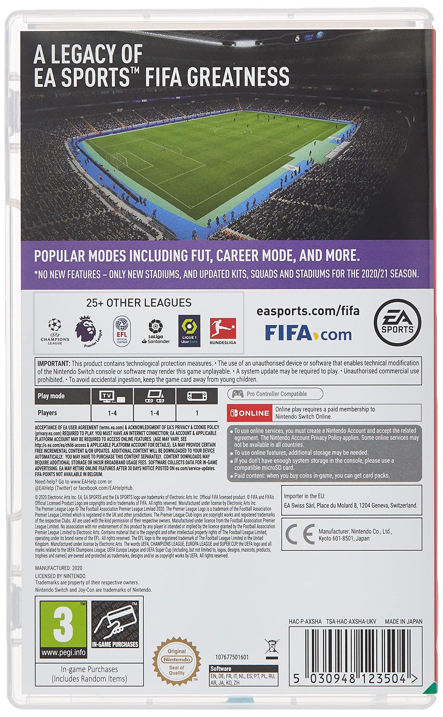 Electronic Arts FIFA 21 Legacy Edition for Nintendo Switch - Model 37625