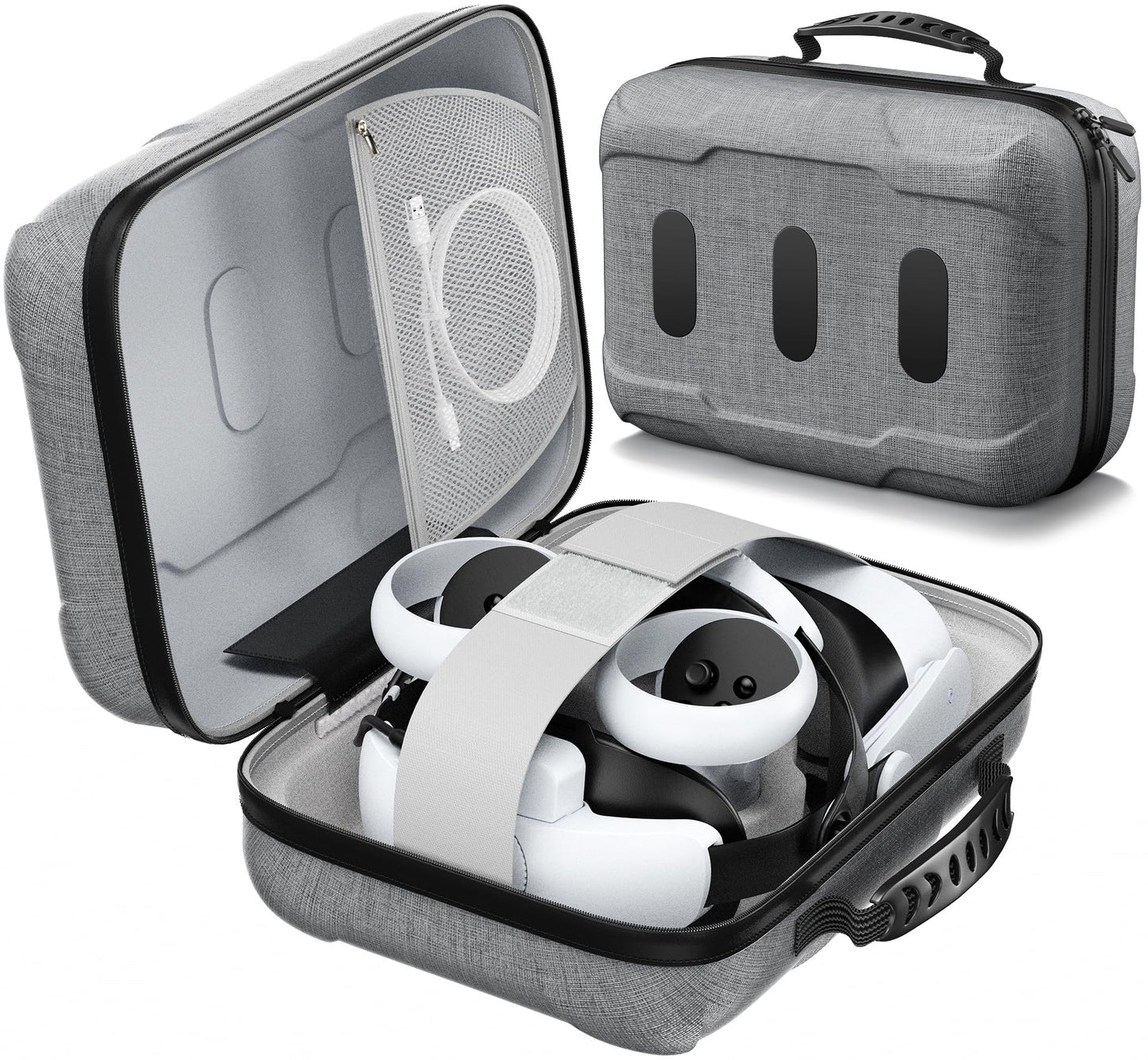 DXKK Carrying Case for Meta Quest 3/Quest 3S/Oculus Quest 2/Vision Pro/Pico 4 Headset & Quest 3 Accessories Hard Shell Protective Large Storage