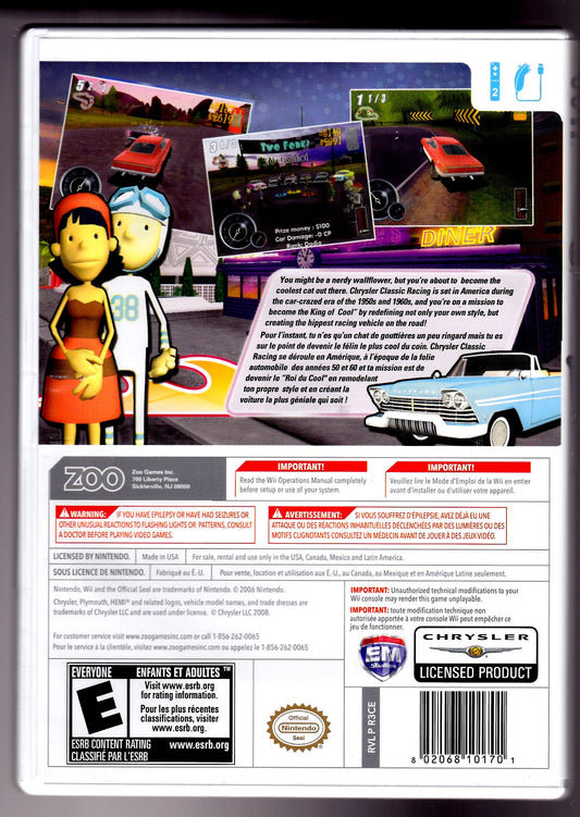 Zoo Games Chrysler Classic Racing - Nintendo Wii Game, Model 802068101701