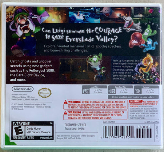 for Nintendo 3DS Luigi's Mansion: Dark Moon - World Edition, Model BH-0903-OUT37