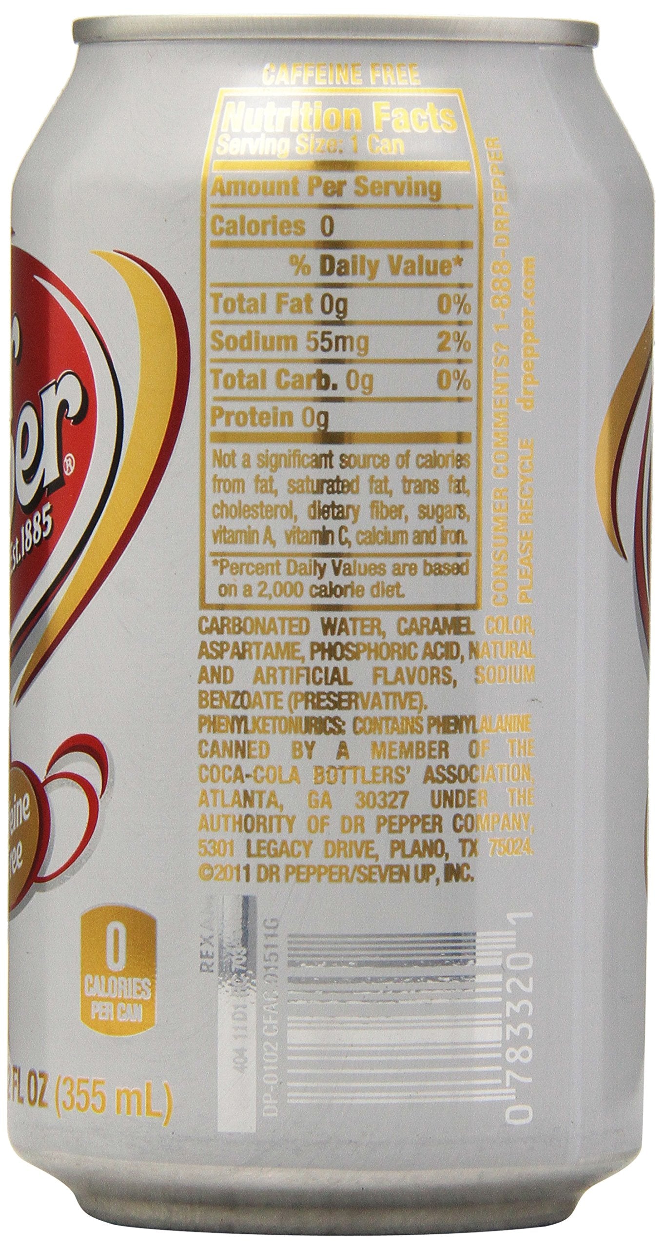 Dr Pepper Diet Caffeine Free Soda, 12 Fl Oz (Pack of 12) - Refreshing Beverage, No Caffeine