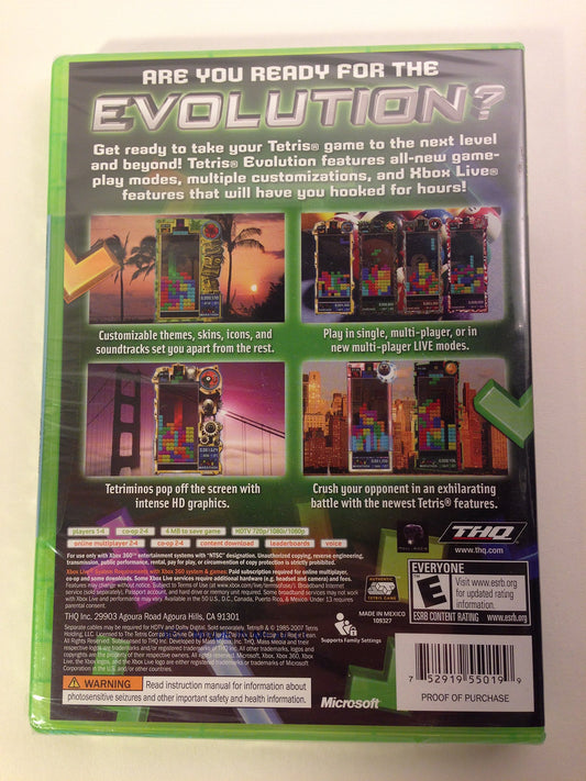 THQ Tetris Evolution - Xbox 360 Game, Model 55019, Classic Puzzle Action