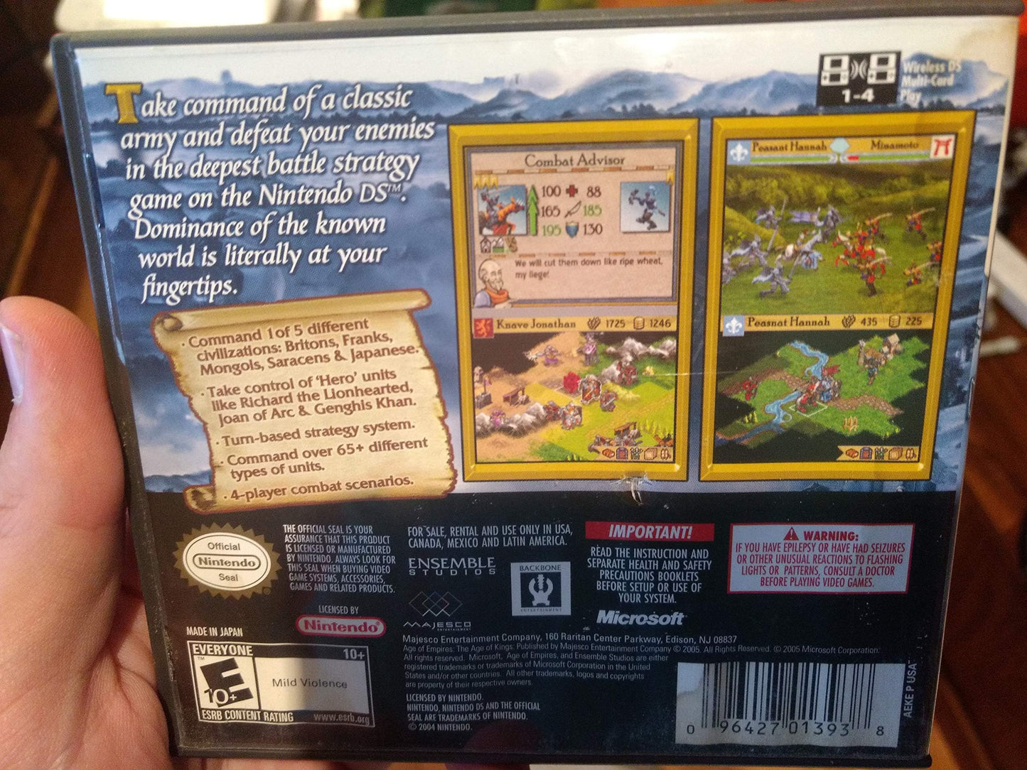 DS Age of Empires: The Age of Kings - GBA Game, Classic Strategy, Handheld Gaming