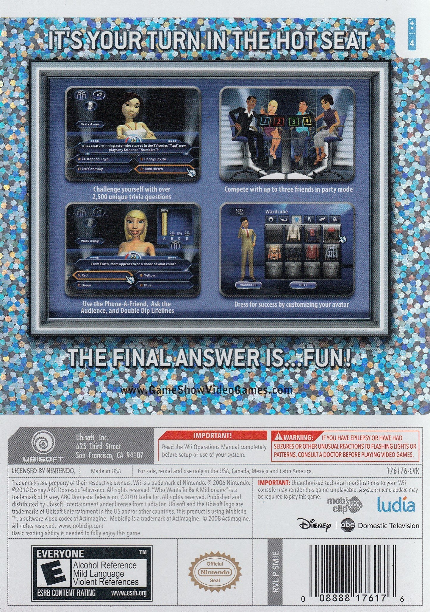 Ubisoft Who Wants to be a Millionaire? - Nintendo Wii Game, Model 17617