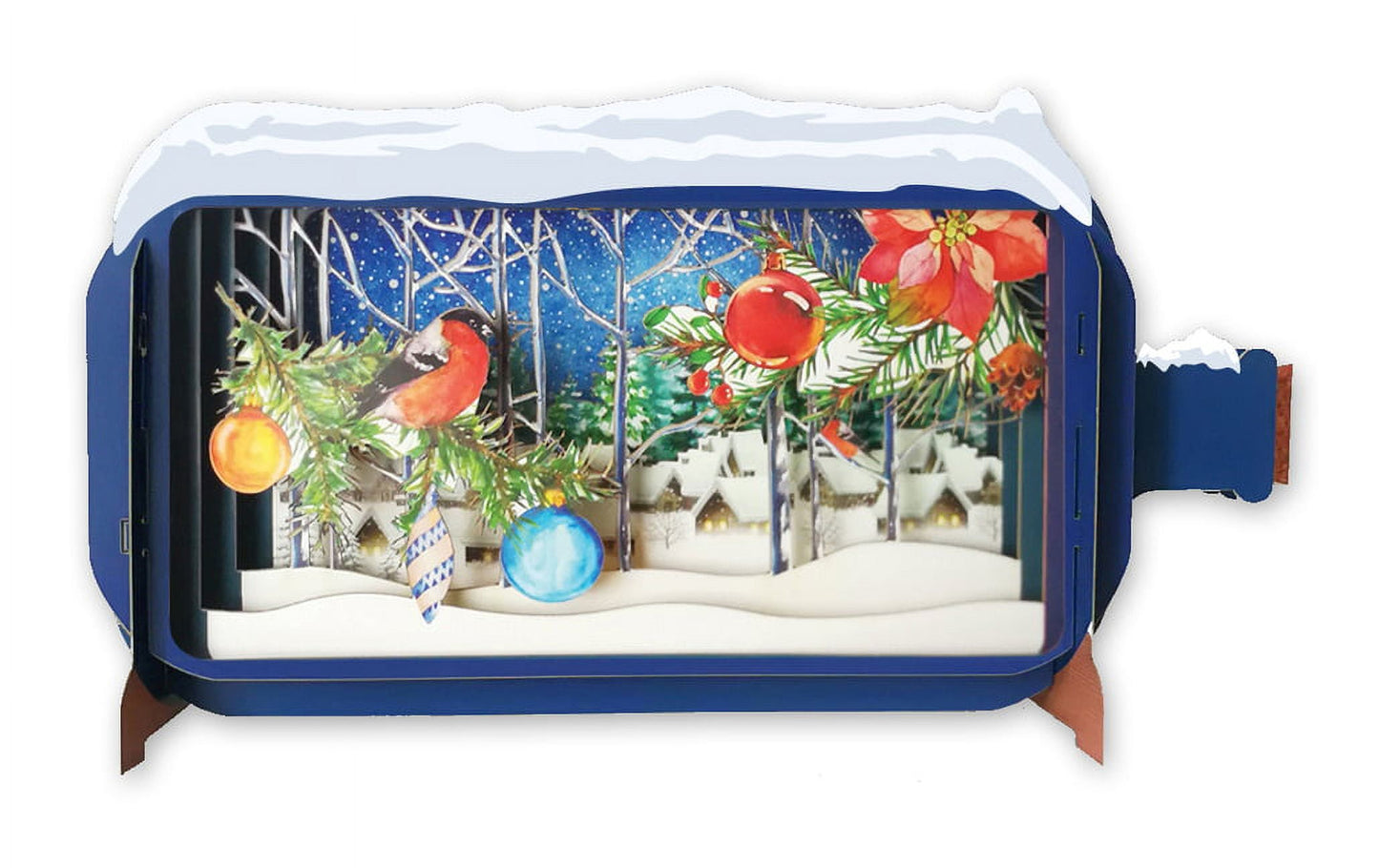 Alljoy Design Message In A Bottle Robin 3D Pop Up Christmas Card