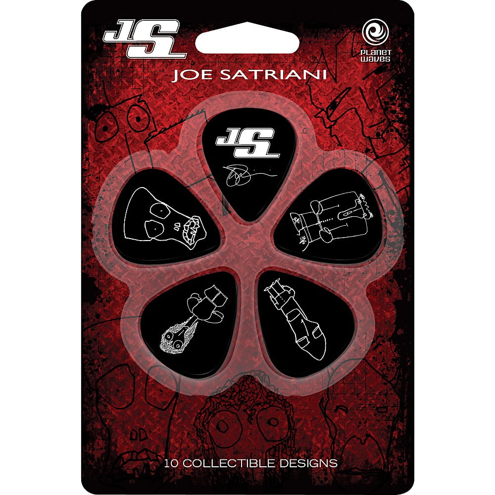 DAddario Joe Satriani Signature Guitar Picks 10-Pack Black Medium