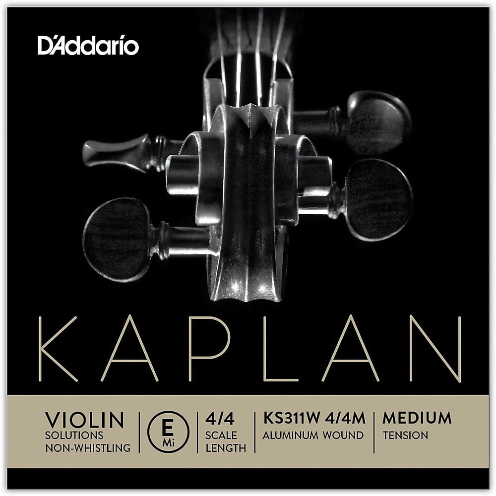 DAddario Kaplan Non-Whistling Violin Aluminum Wound E String, 4/4 Scale