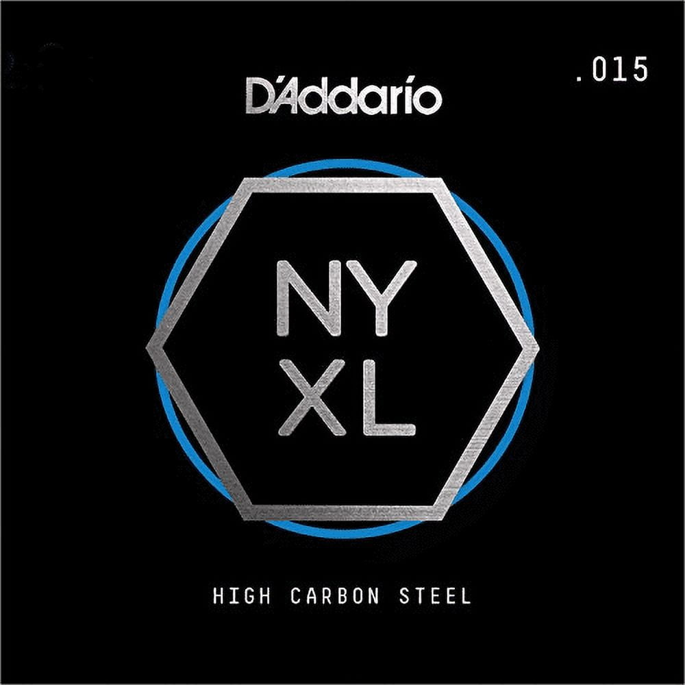 DAddario Nyxl Single Plain Carbon Steel Guitar String | .015