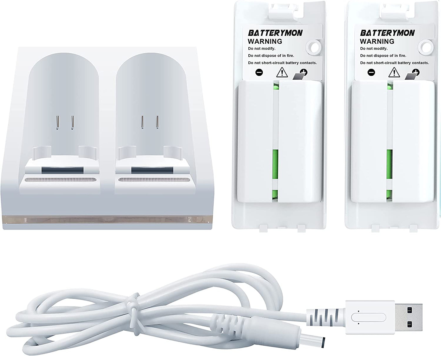 Dual Charging Station Dock + 2Pcs 2800Mah Rechargeable Y Pack For Wii/Wii U Remote Game Conroller, Controller
