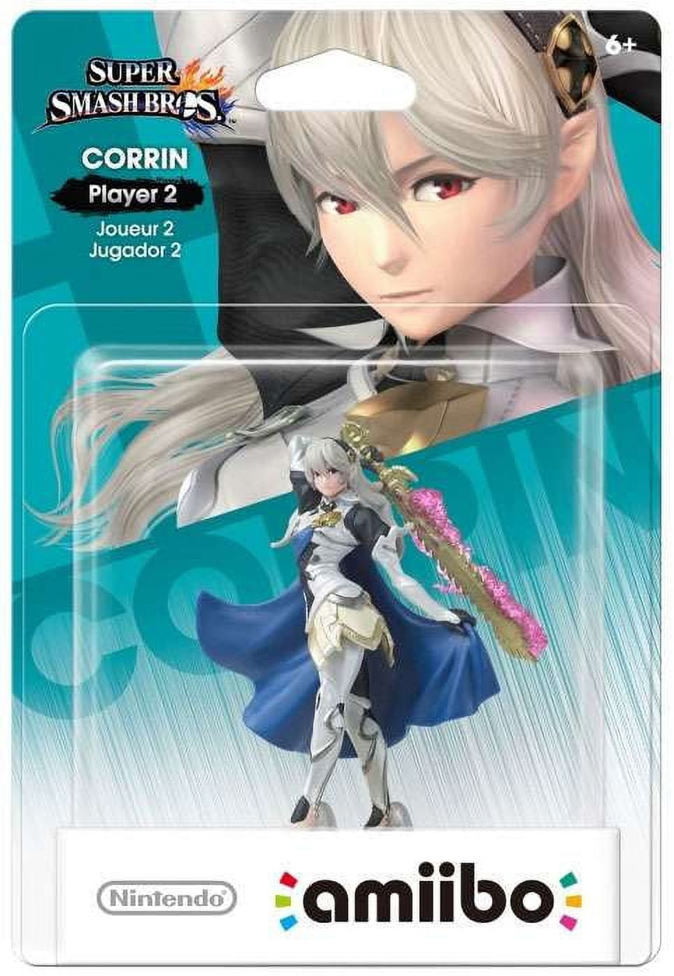 Nintendo Amiibo Corrin Mini Figure Collectible Action Figures, White, 0.12 Oz