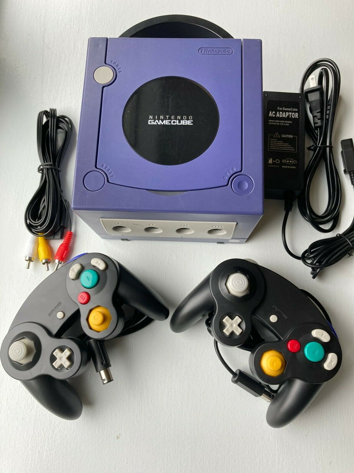 Nintendo Gamecube Indigo Blue Gaming Console + 2 Controllers Bundle Complete With All Cords - Refurbished
