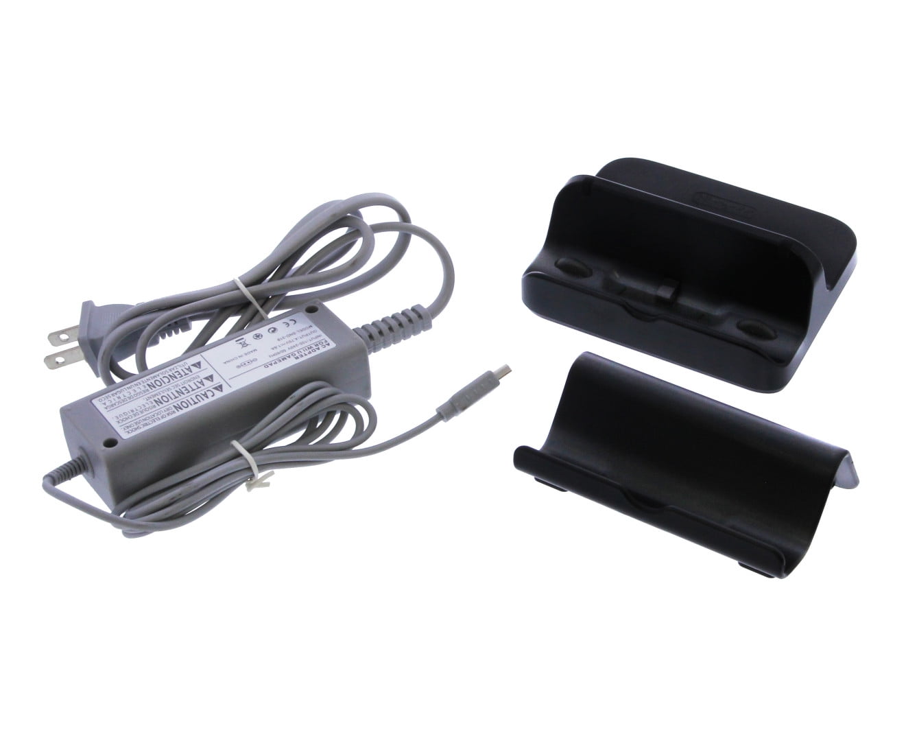 Restored Awchip Power Ac Charger Adapter For Nintendo Wii U Gamepad With Black Cradle & Stand Set Gamepad Charger (Black) (Refur