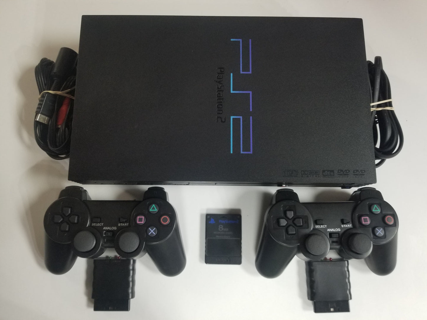Pre-Owned Sony Playstation 2 Ps2 Console Bundle 2 Wireless Controllers E