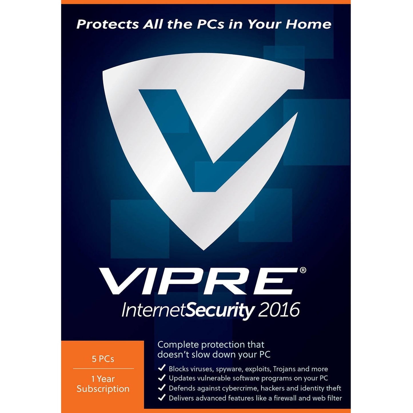 Threattrack Vish12016Esd-0000Us Vipre Internet Sec 2016, 5 Pcs, 1 Year (Email Delivery)