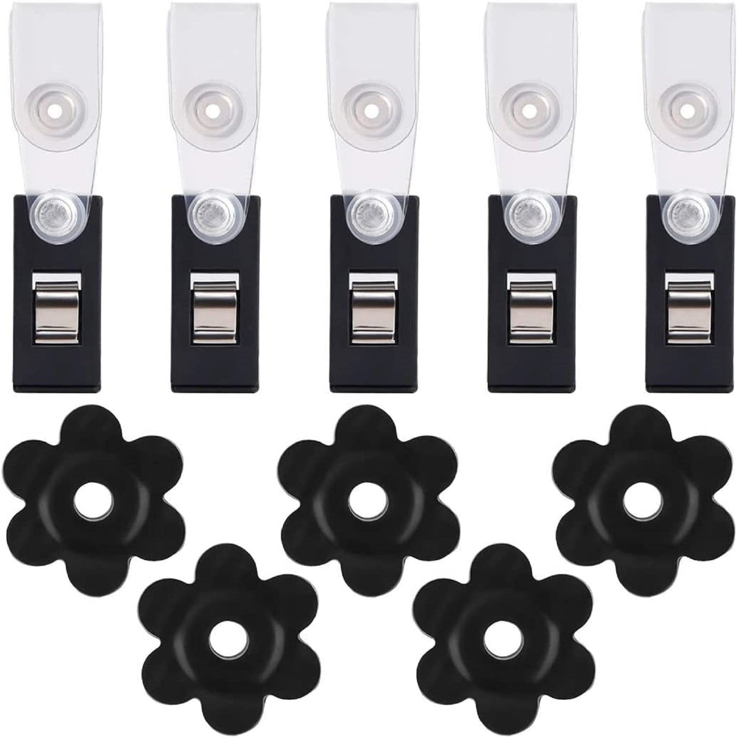 10Pcs Flag Stops, Eeekit Garden Flag Rubber Stoppers, Anti-Wind Clips, Accessories For Flagpoles Stands, Water Resistant, Black