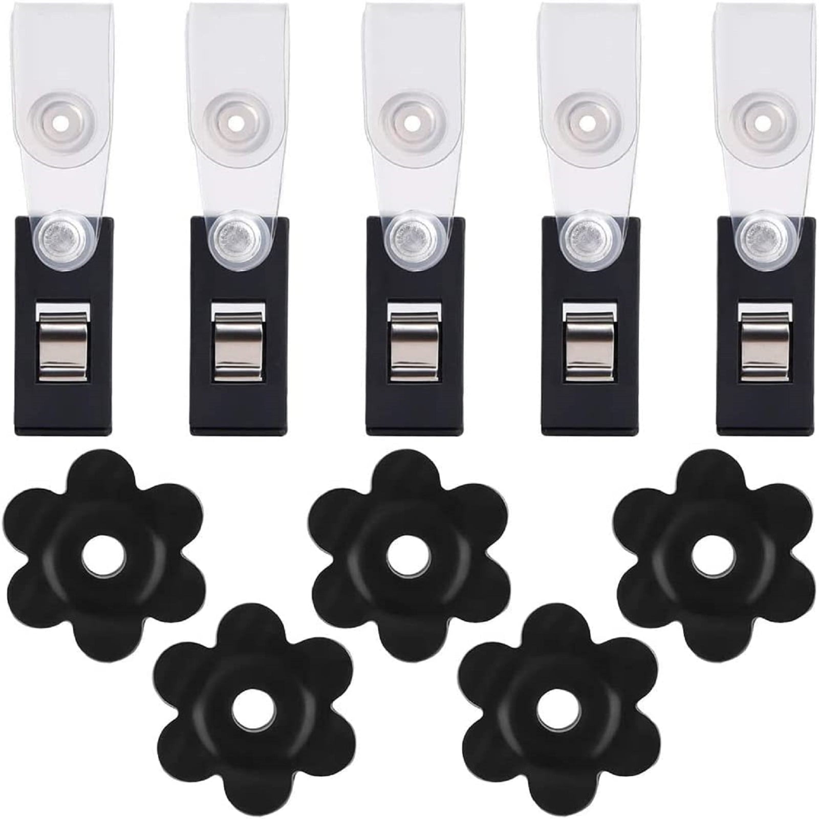 10Pcs Flag Stops, Eeekit Garden Flag Rubber Stoppers, Anti-Wind Clips, Accessories For Flagpoles Stands, Water Resistant, Black