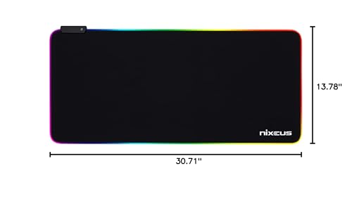Nixeus Type-X RGB Gaming Mouse Pad, 30.7L x 13.8W inches, Red, Model TYPEX-RGBMP