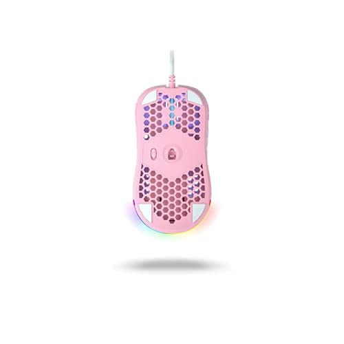 Clutch Ghost M1 Gaming Mouse - Belle Delphine Edition - Ultralight RGB with PixArt 3360 Sensor - Lightweight Sleeve Cord - 50G