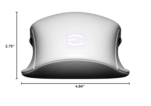 EVGA X12 Wired Gaming Mouse - 8K Dual Sensor, 16,000 DPI, RGB, 8 Buttons, Ambidextrous, White, Model 905-W1-12WH
