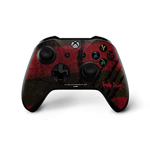 Skinit Decal Gaming Skin Compatible with Xbox One X Controller - Officially Licensed Warner Bros Freddy Krueger Scratch Design