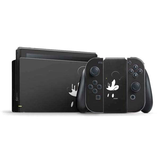 Skinit Decal Gaming Skin Compatible with Nintendo Switch Bundle - Officially Licensed Disney Mickey Mouse Black and White Design