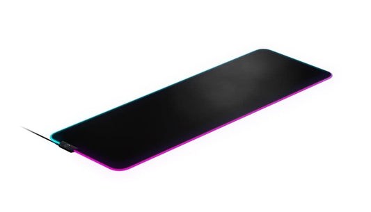 SteelSeries QcK Prism Cloth XL Gaming Mouse Pad  2 Zones  RGB Illumination  3.5 x 11.8 x 0.1 inches (9 x 30 x 0.4 cm)  Black