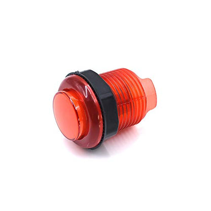 Arcity 8 Pcs Arcade LED Push Buttons Set - 6x30mm & 2x24mm, Illuminated, Red for Arcade Machines & DIY Projects