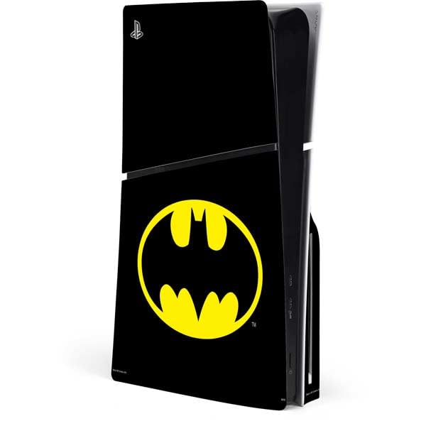 Skinit Decal Gaming Skin Compatible with PS5 Slim Disk Console - Officially Licensed DC Comics Batman Movie 1989 Logo Design