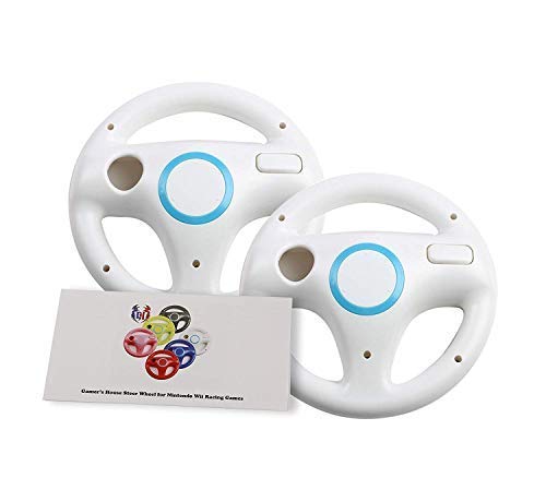 GH Mario Kart 8 Steering Wheel Compatible with Nintendo Wii (Original White  2 Pack)  Racing Games Wheels for Wii (U) Remote Controller (6 Colors Available)